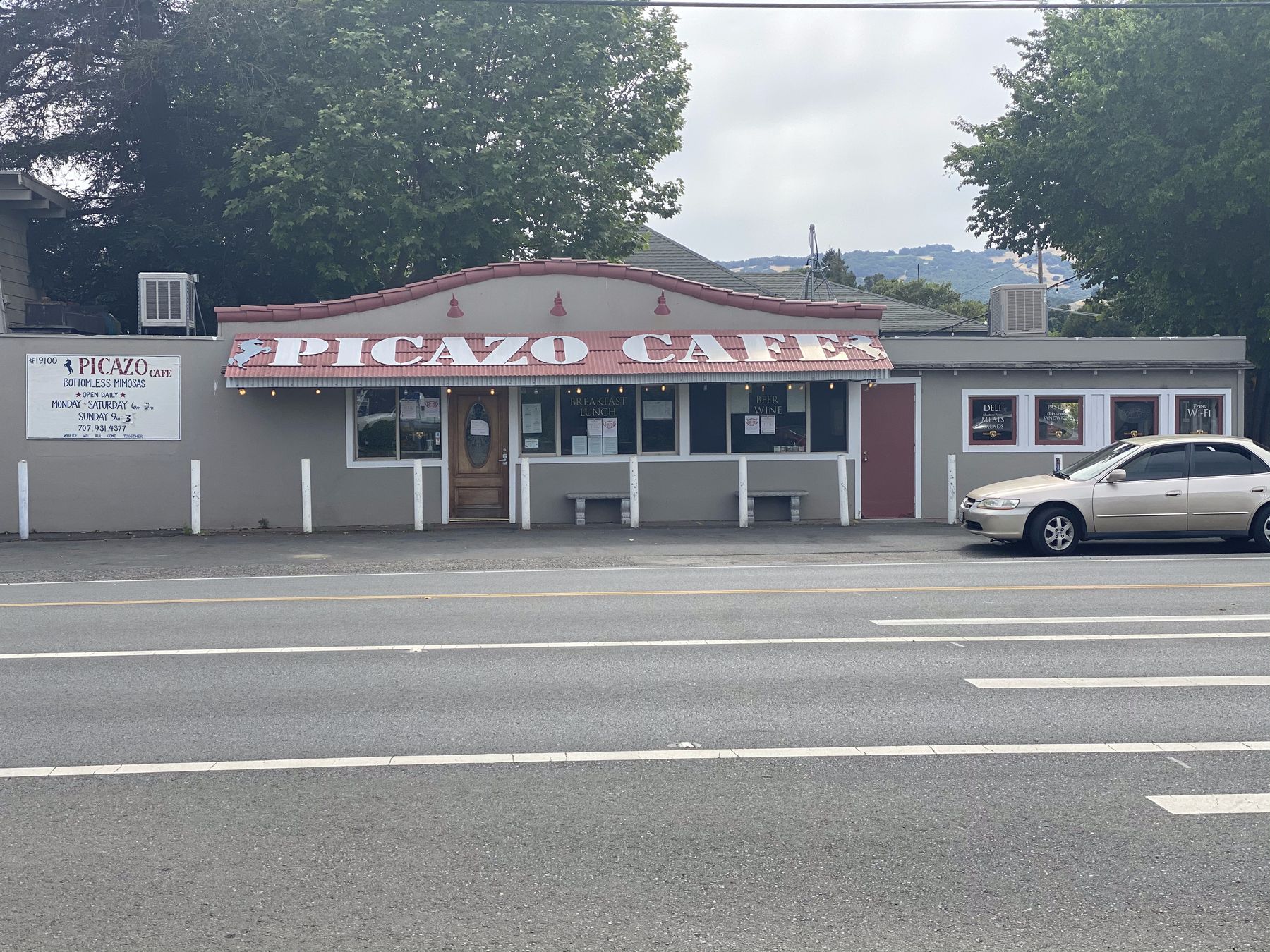 The Picazo Café storefront on Arnold Drive in Sonoma, California